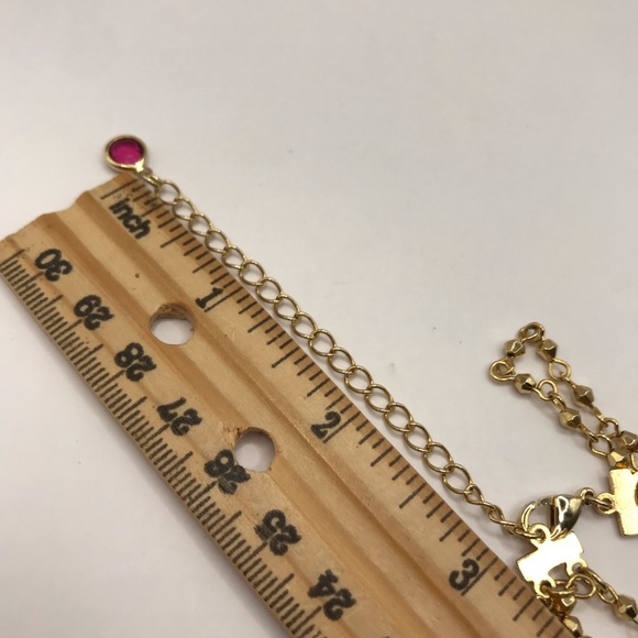 Elegant Gold-Tone and Multicolor Charm Dangles Necklace and Earring Set - Picture 6 of 8